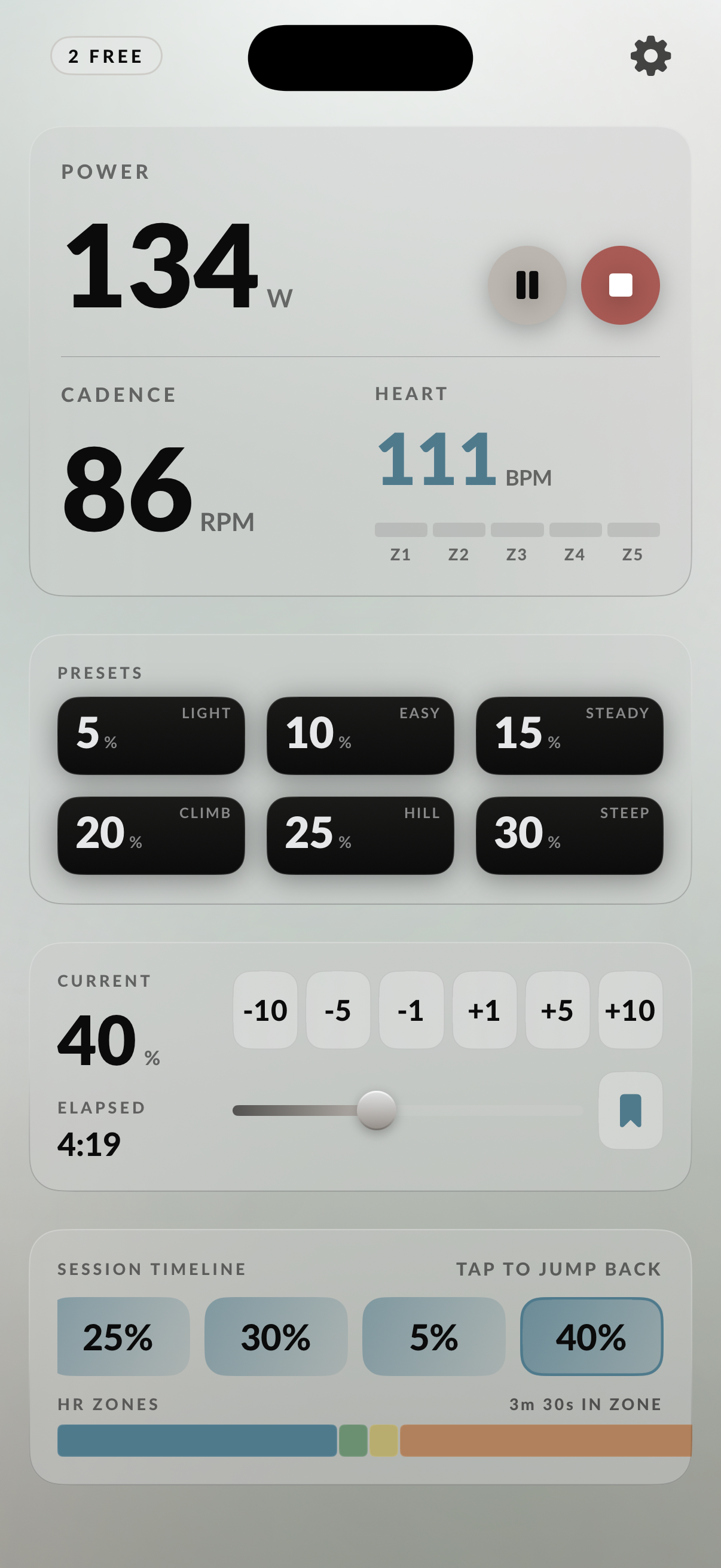 Freewheel ride screen