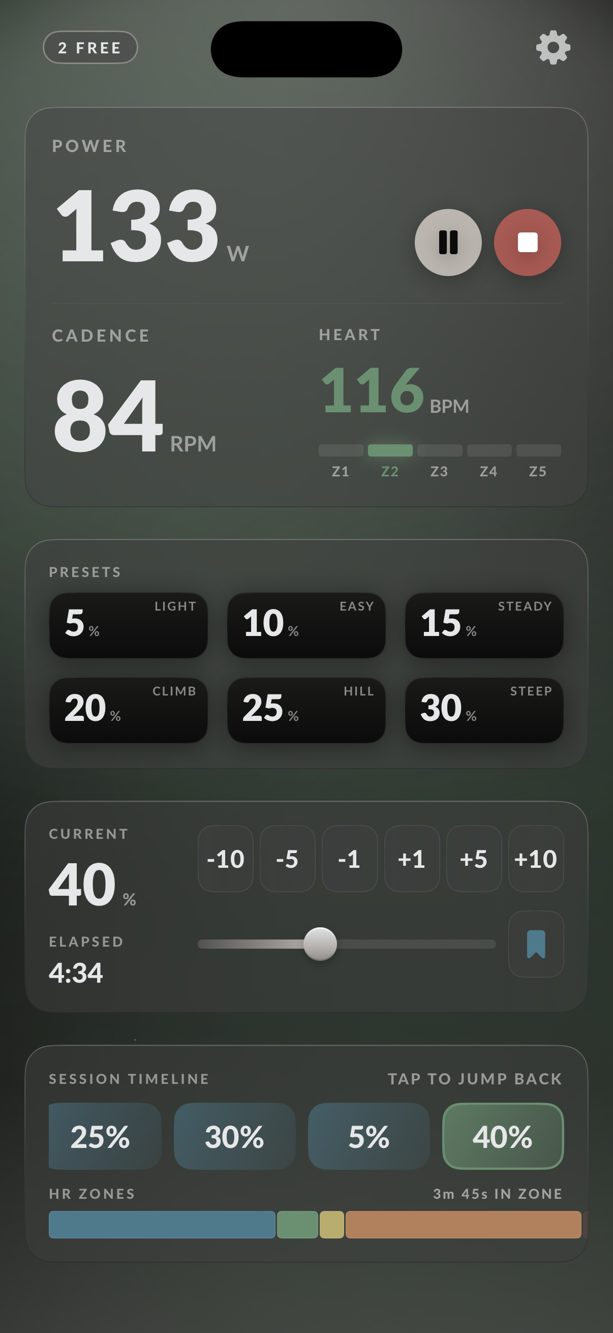 Freewheel ride screen