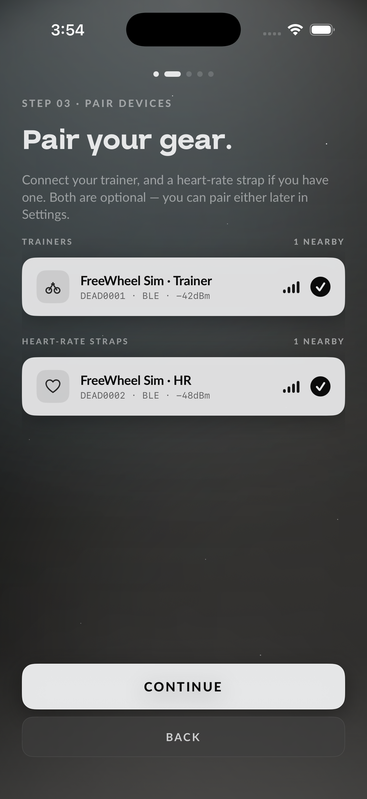 Freewheel ride screen
